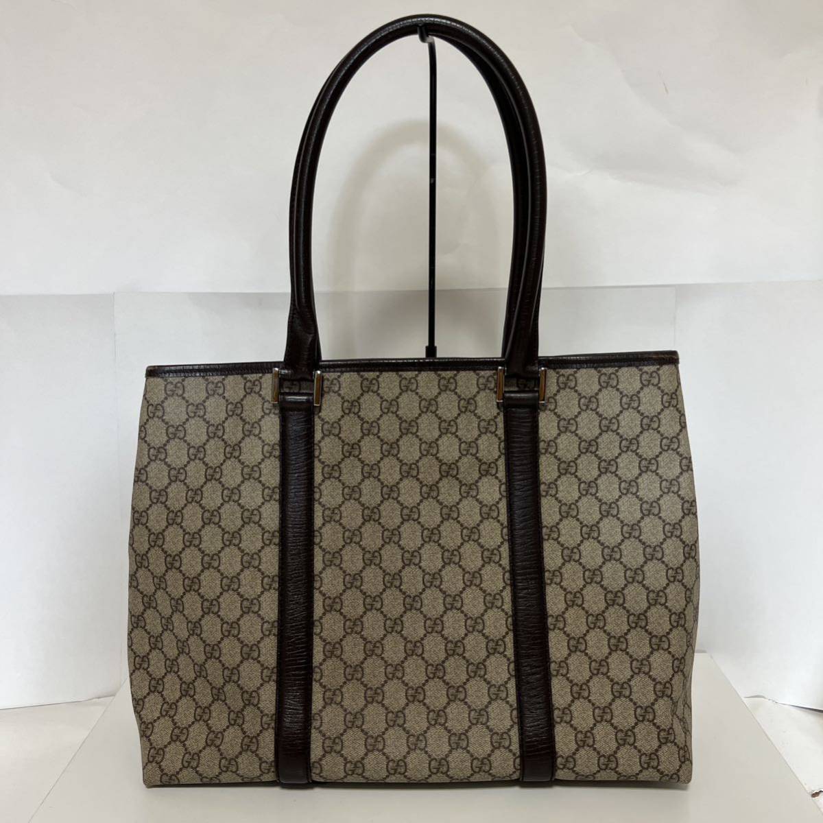 GUCCI グッチ トートバッグ GGスプリーム キャンバス レザー 114288 ベージュ 中古