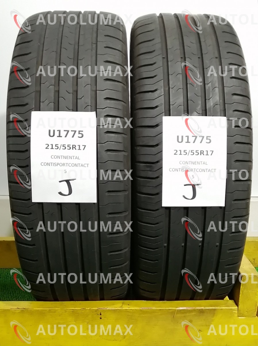 215/55R17 94V Continental ContiSportContact5 中古 サマータイヤ 2本セット 2020年製 送料無料 215/55/17 コンチネンタル U1775.J _画像1