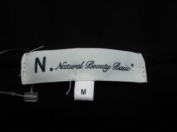 assk6-511☆NATURALBEAUTYBASIC　七分袖ぺプラムカットソー　トップス　ぺプラムプルオーバー　無地　ブラック　Mサイズ　綿混素材_画像8