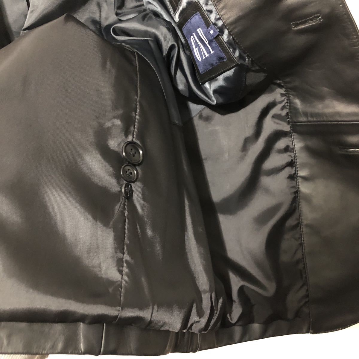 市販 90's old GAP 本革 レザー ジャケット S 革ジャン ブラック