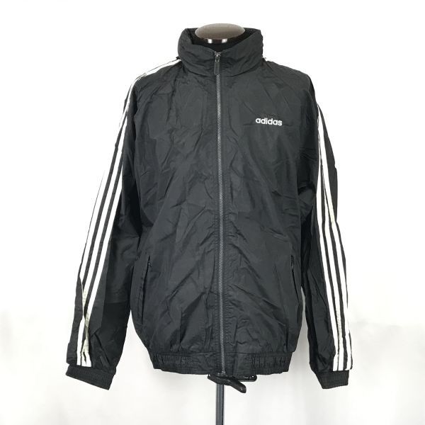 アディダス/adidas★ナイロンブルゾン/ジャケット【Mens size -M/黒×白】ジャージ/ウインドブレーカー/防寒/Jackets◆BH147_画像1