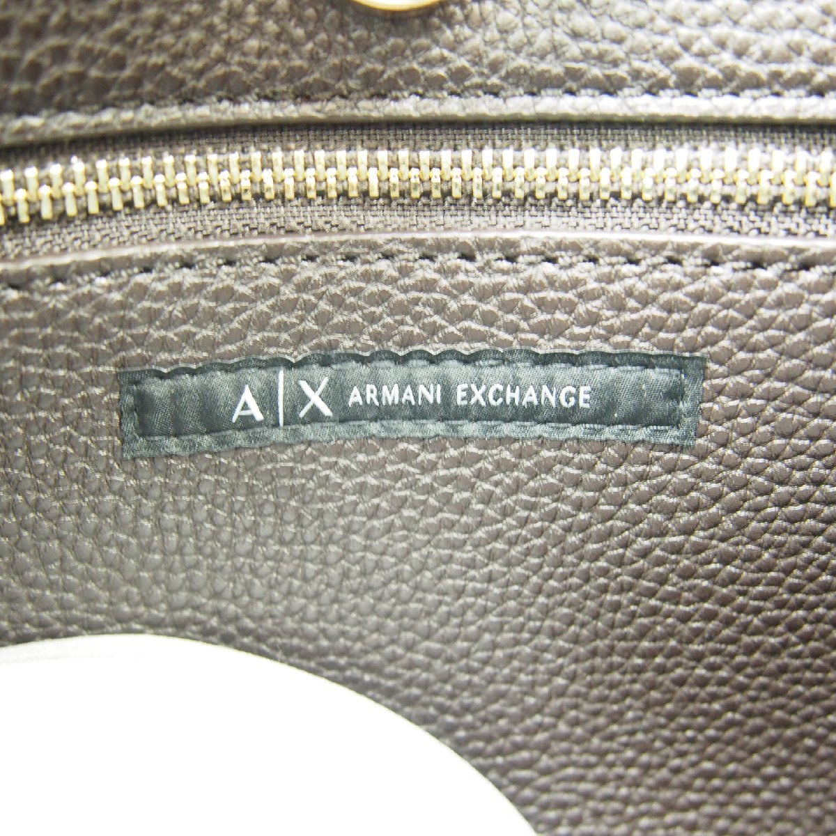 美品 ARMANI EXCHANGE アルマーニ エクスチェンジ ロゴスタッズ チェーンショルダー レザーバッグ 中古 鞄∴WB725_画像6