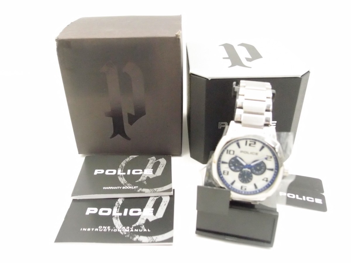 POLICE ポリス SAN MARINO サンマリノ 14582JS-01M クォーツ 腕時計 中古 メンズ 〇WA3471