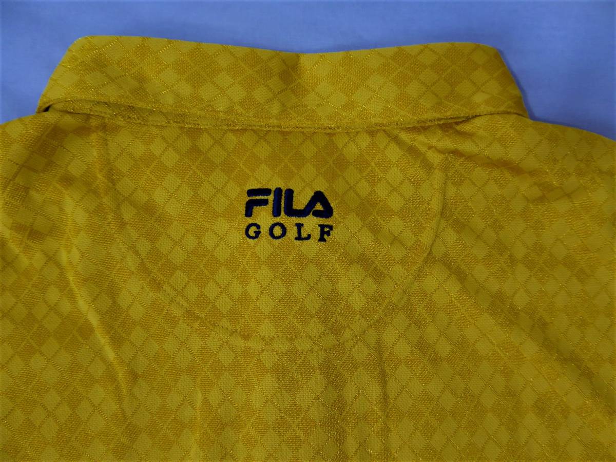 FILA GOLF フィラ ゴルフ 吸汗速乾 UV CUT ストレッチ ボタンダウン長袖ポロシャツ　3L　黄_画像4