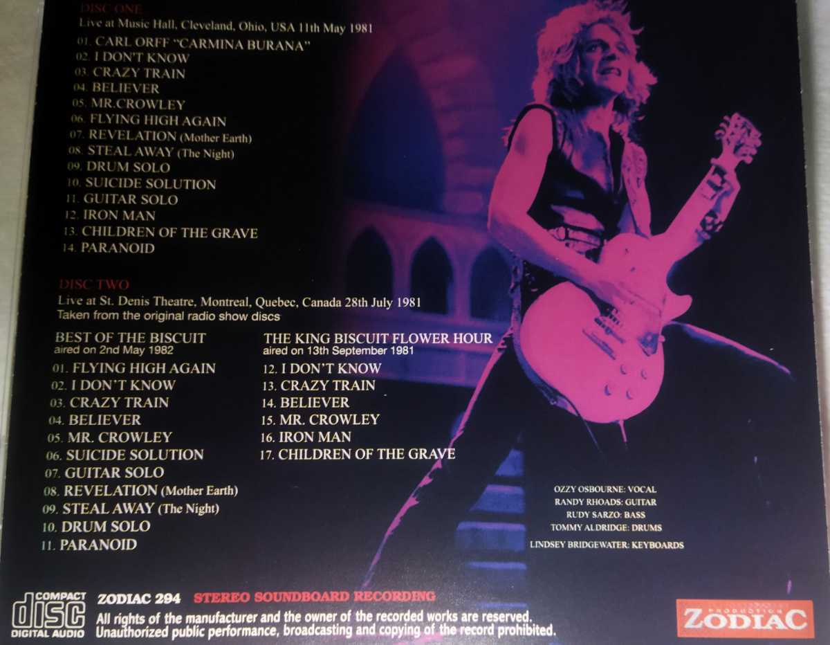 オジー・オズボーン 1981年 SDB ライブ 特典DVD Live Ozzy オジー・オズボーン 1981年 SDB ライブ 特典DVD Live Ozzy