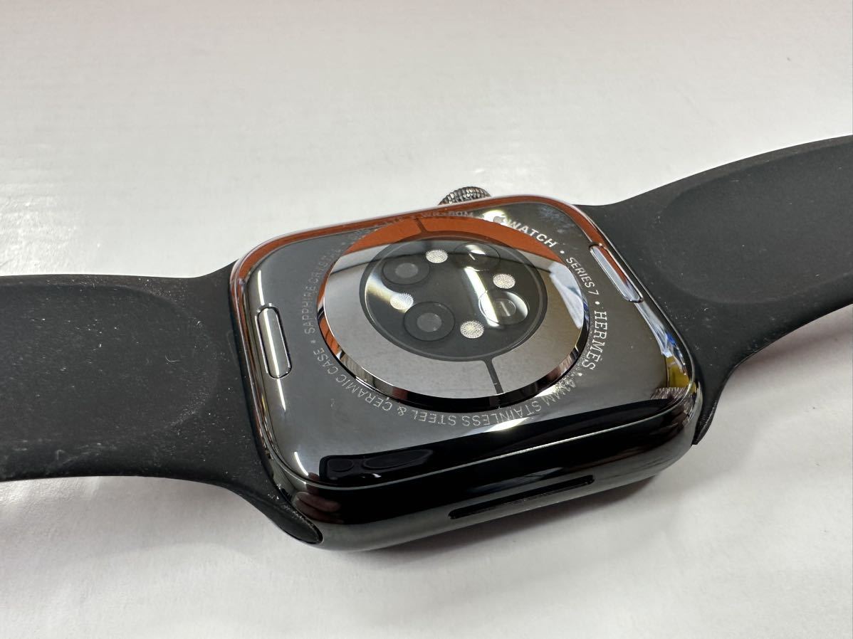 ☆即決 超美品 Apple Watch series7 HERMES 41mm アップルウォッチ エルメス GPS+Cellular  ブラックステンレス 心電図 黒 シリーズ7 048