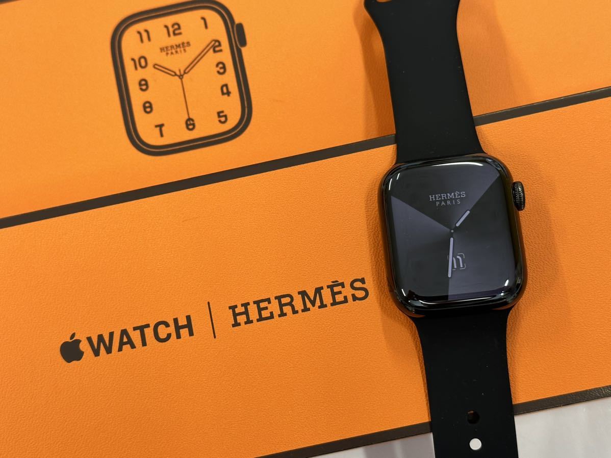 ☆即決 超美品 Apple Watch series7 HERMES 41mm アップルウォッチ エルメス GPS+Cellular  ブラックステンレス 心電図 黒 シリーズ7 048