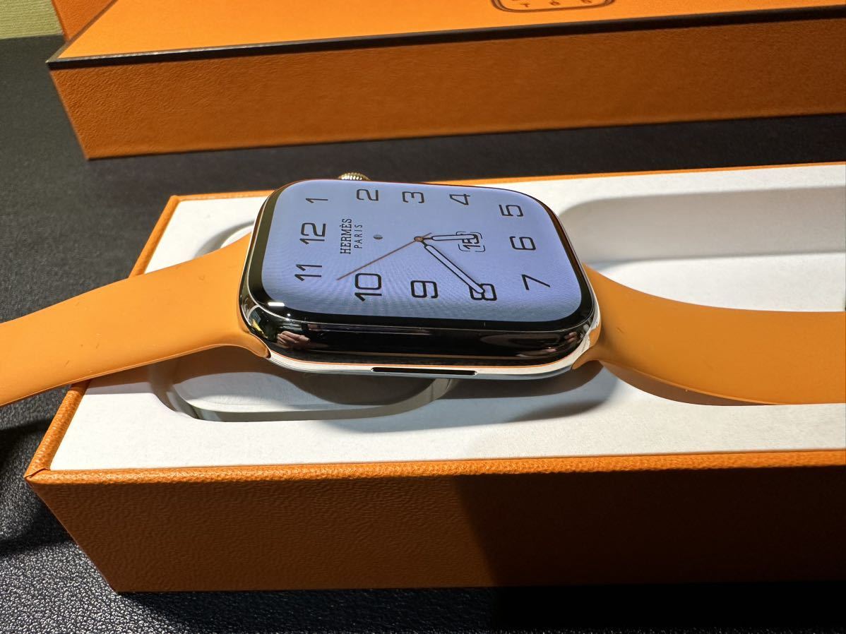 ☆即決 美品 Apple Watch series7 HERMES 45mm アップルウォッチ エルメス GPS+Cellular シルバーステンレス  シリーズ7 096