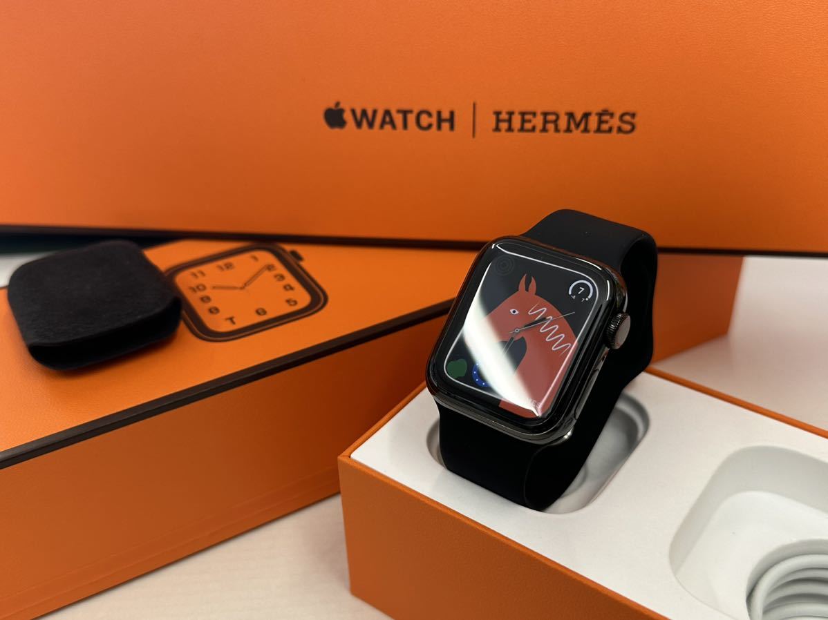 即決 美品 Apple Watch series5 HERMES 40mm ブラック 本体 アップルウォッチ エルメス 黒 GPS+Cellular  187｜PayPayフリマ