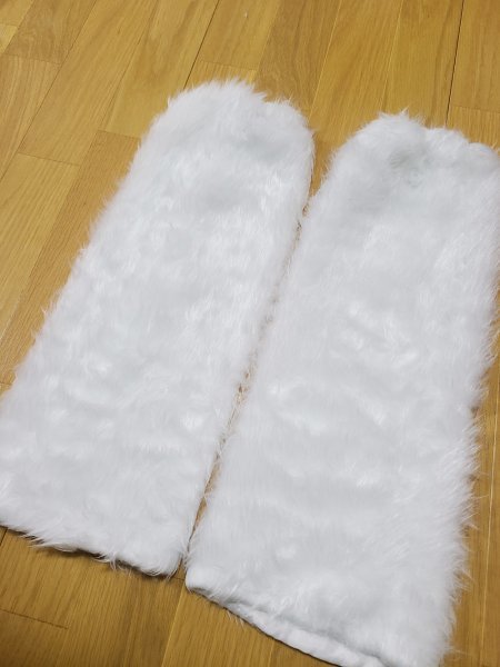  leg warmers fur leg fur white white cosplay sun tay2k costume girl JK Christmas Korea kpop Roo z socks 