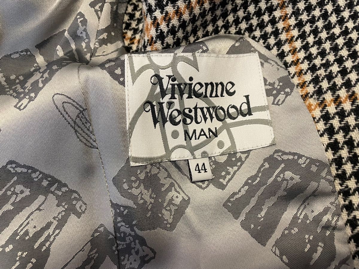 Vivienne Westwood MAN ヴィヴィアンウエストウッドのツイード千鳥柄シングルコート　サイズ44