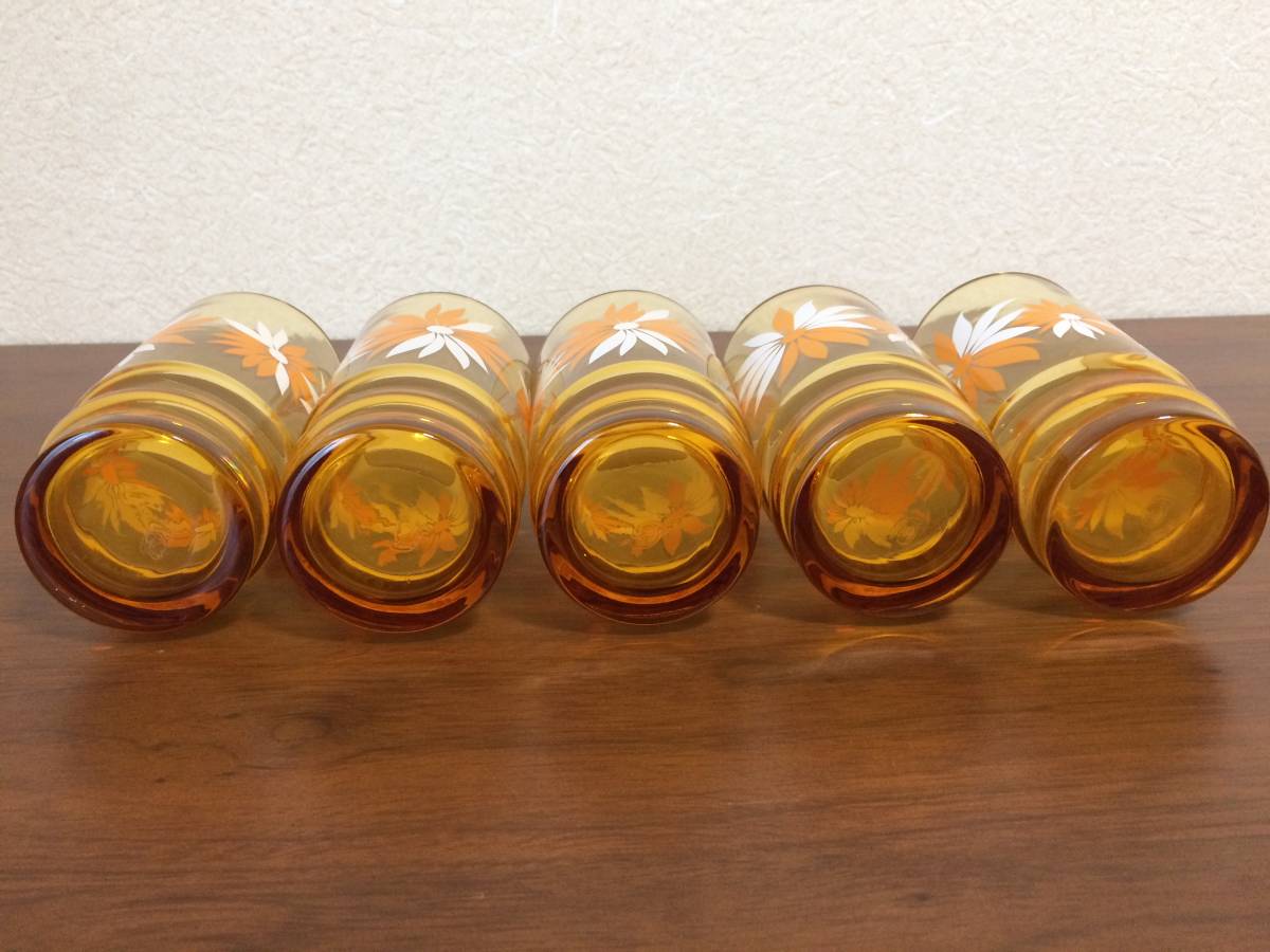 昭和レトロ ガラス アデリア グラス 大輪 アレンジ１１ 5個の画像3