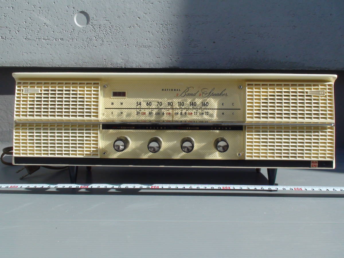 * new goods corresponding. beautiful goods * National National*AM, short wave radio *2 speaker *5 lamp super *GX-430 type (1961 year made )* breaking ...4ps.@ legs .... *