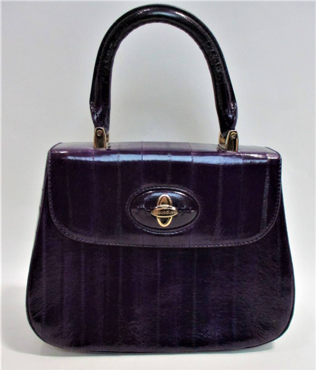 セルジオロッシ バッグ　ハンドバッグ　パープル　本革　紫色