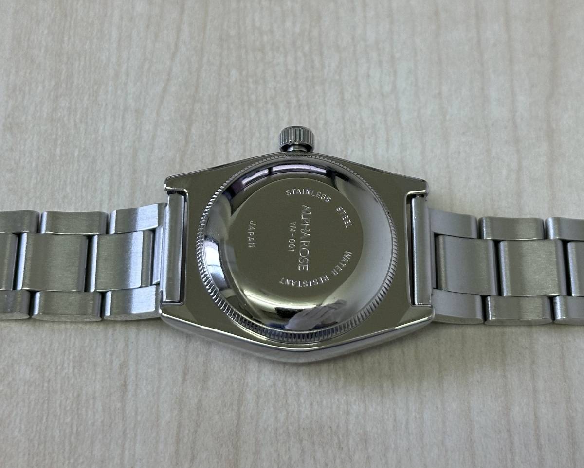 美品 名機 ALPHA ROSE アルファ ローズ 自動巻き腕時計 バブルバック 24時間ダイヤル YM-001 日付クイックチェンジ 