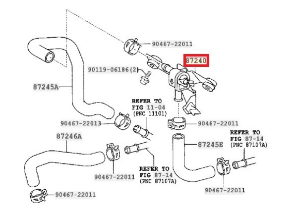 【新品 トヨタ純正品】JZX100 チェイサー / マークⅡ / クレスタ　 ヒーターバルブ　　　 T-008_画像2