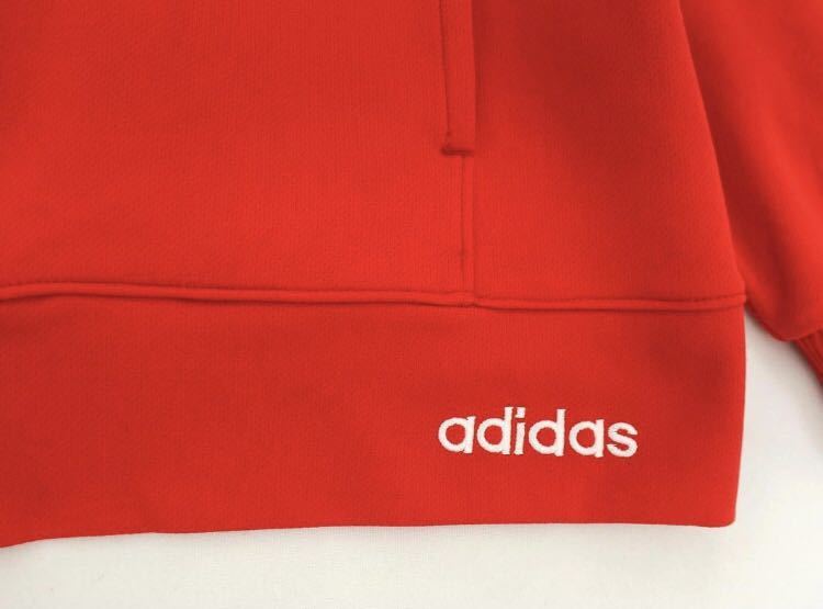 美品 adidas アディダス ライン トラック ジャケット Lサイズ 赤色 レッド レディース スウェット パーカー アウター_画像4