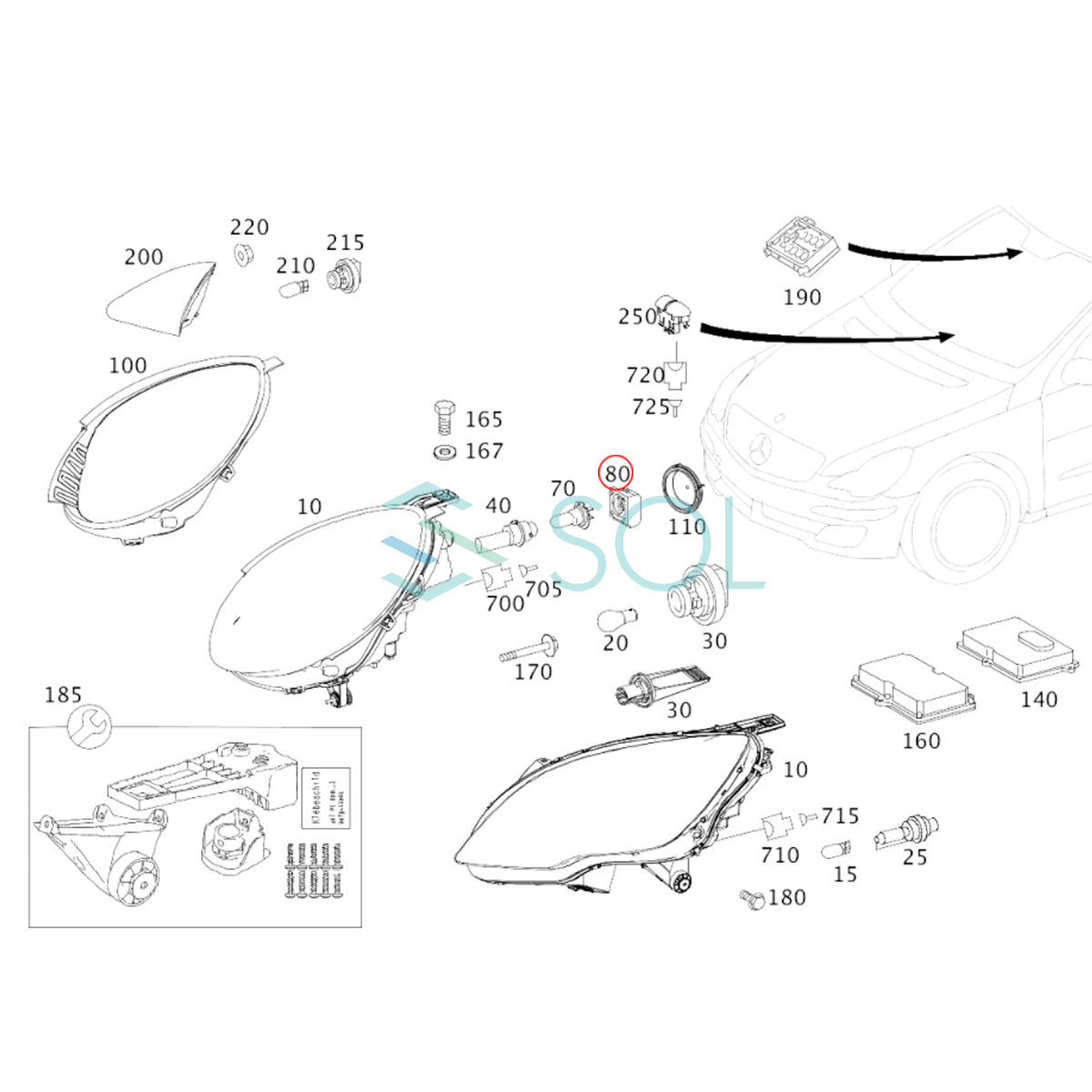 ベンツ W211 R171 イグナイター D2Sバルブ用 左右セット E240 E280 E300 E320 E350 E500 E550 E55 E63 SLK200 SLK350 SLK55 0028202526_画像2