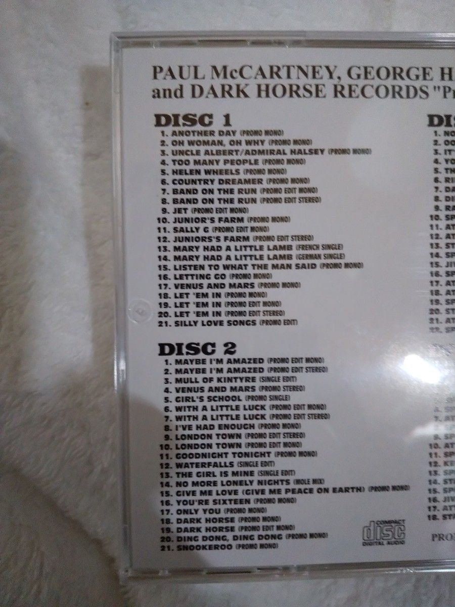 希少CD　ポール・マッカートニー、ジョージハリスン、リンゴスター　ダークホースレーベルのシングルプロモーション盤　輸入盤４枚組