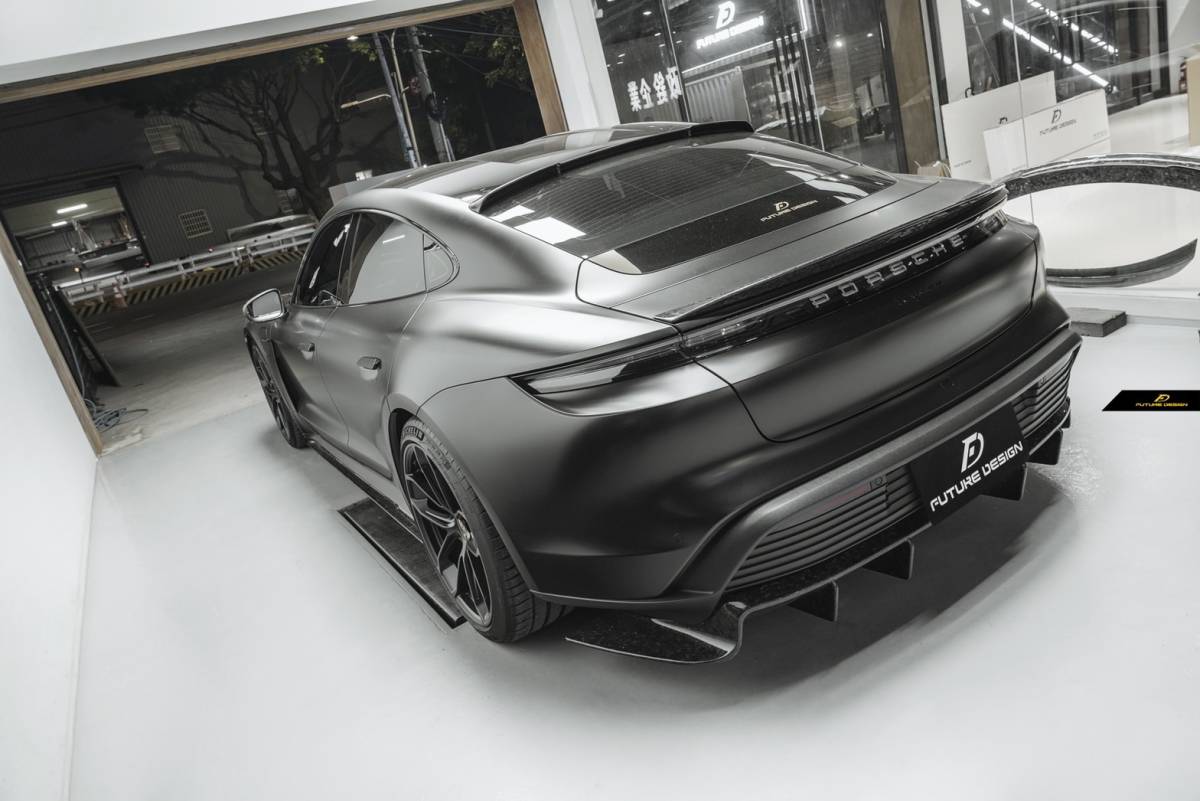 【FUTURE DESIGN 正規品】Porsche ポルシェ Taycan タイカン リア ルーフスポイラー 本物Drycarbon ドライカーボン カスタム エアロ_画像6