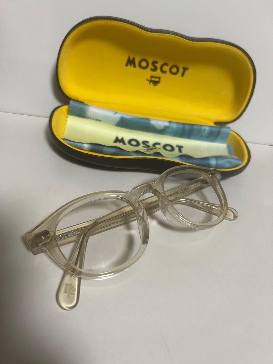 極美品 MOSCOT/モスコットレムトッシュ46/クリア→グレー偏光カスタム