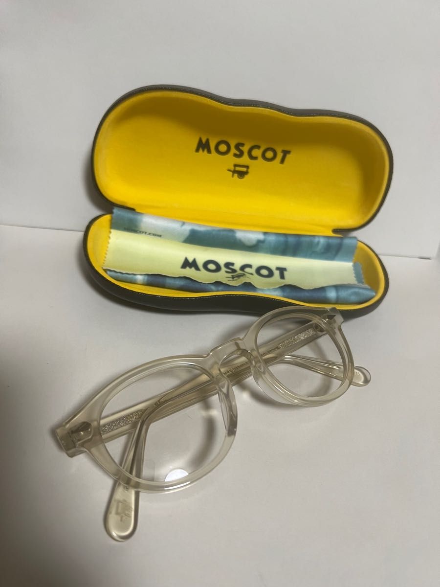 極美品 MOSCOT/モスコットレムトッシュ46/クリア→グレー偏光カスタム