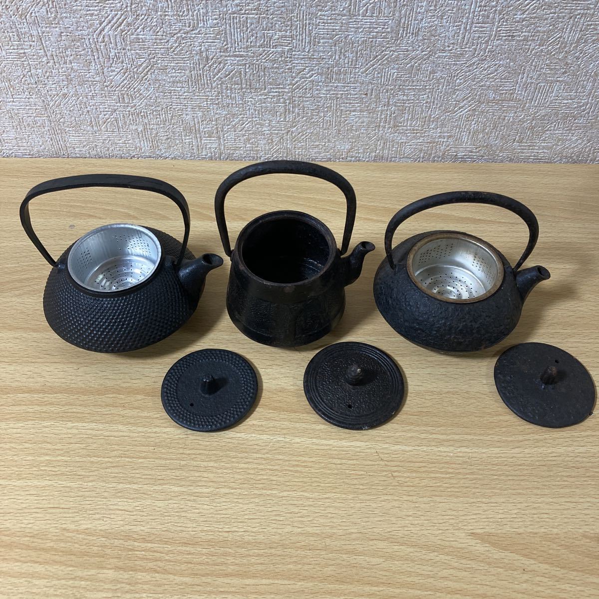 南部鉄器 鉄瓶 ※急須と置皿セット(馬肌)昭和レトロ 安い値段