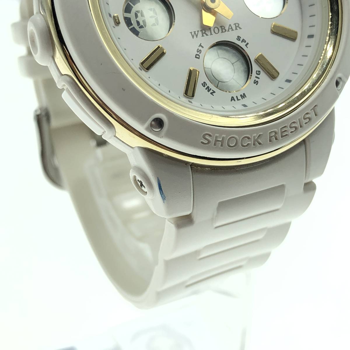 【1円スタート】CASIO BGA-151 7BJF Baby-G ベビーG ホワイト ゴールド デジアナ クォーツ QZ レディース 腕時計 カシオの画像4