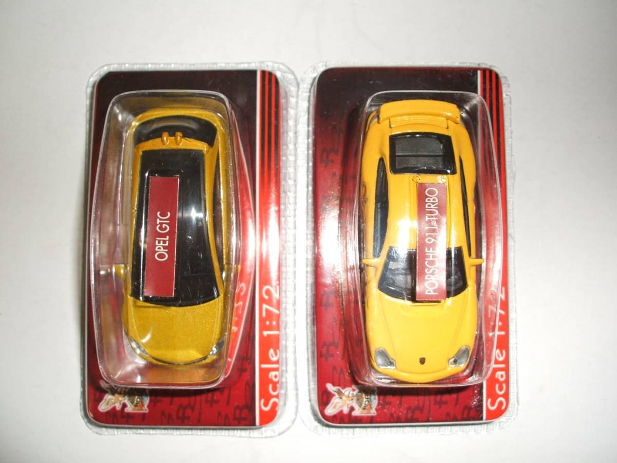 #yatomin1/72 Porsche 911 турбо ( желтый ), Opel GTC( незначительный желтый meta)2 вид ( нераспечатанный )