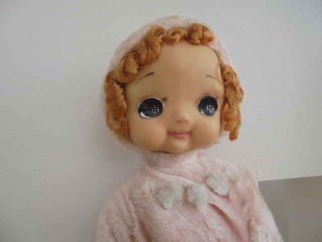 昭和レトロ　とっても可愛い抱き人形　ピンクのコスチューム　ラバーフェイス_画像5
