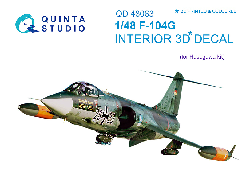 QUINTA STUDIO(QD48063)1/48 F-104G スターファイター用内装3Dデカール (ハセガワ用)_画像2