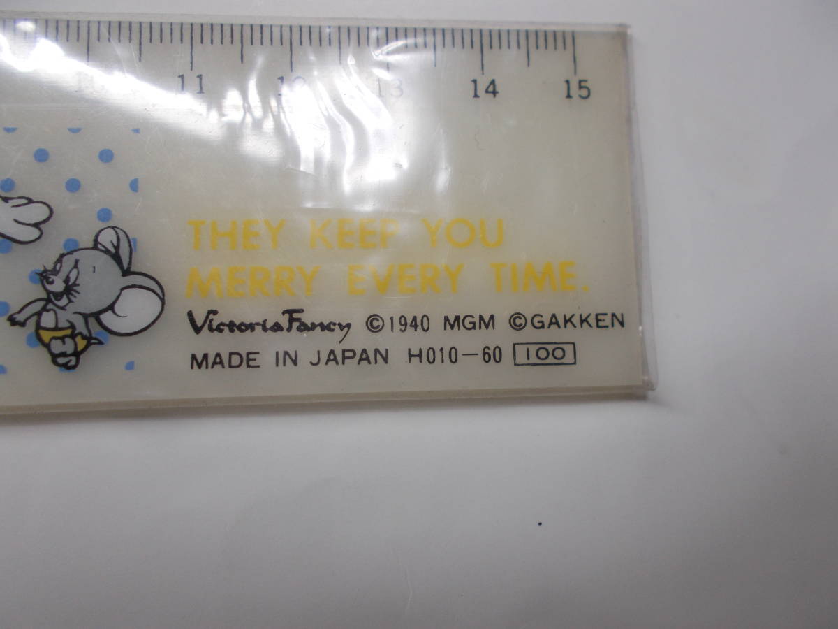  Showa Retro Gakken VictoriaFancy Tom . Jerry 15cm линейка не использовался нераспечатанный неиспользуемый товар товар 1970~80 годы 