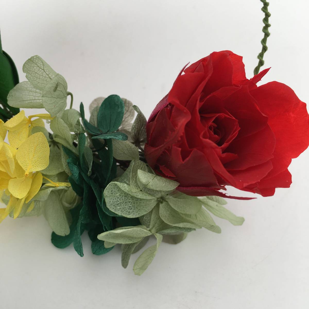 < new goods > preserved flower wire lease hand made red rose hydrangea decoration celebration interior gift present 