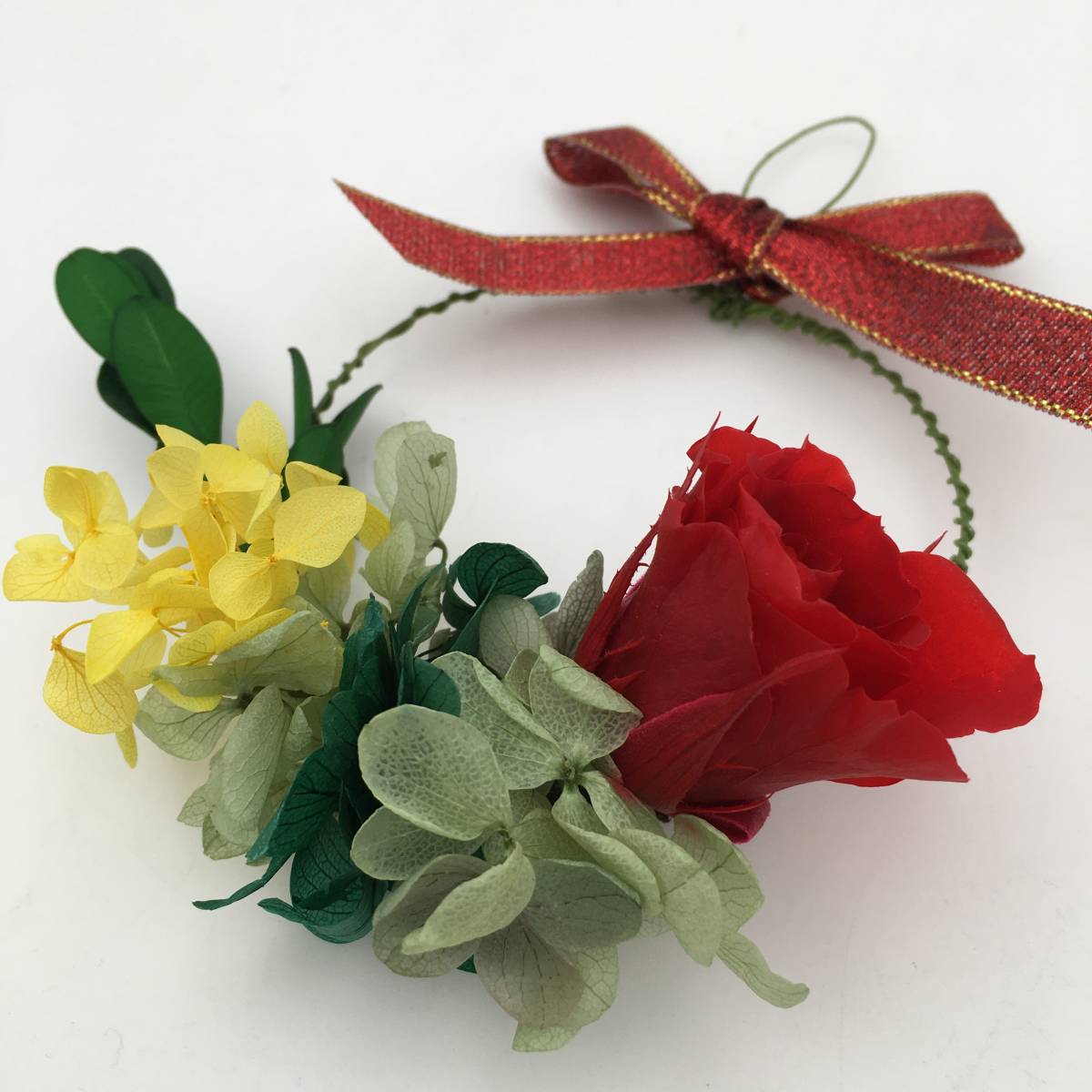 < new goods > preserved flower wire lease hand made red rose hydrangea decoration celebration interior gift present 