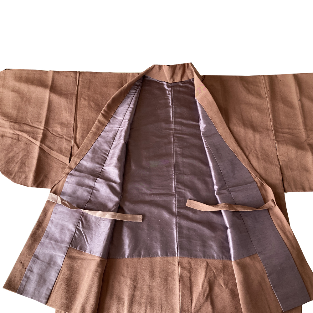 H1459 京都 高級 正絹 別誂 正絹 ひっぱり 上っ張り 女性用 レディース 和装 和服 着物 セパレート 仕立て上がり 羽織 コート_画像3
