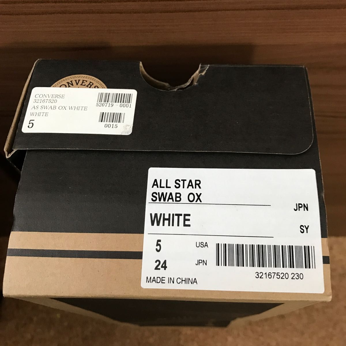 未使用・希少】CONVERSE ALL STAR SWAB OX WHITE 白 24 未使用・希少】CONVERSE ALL STAR SWAB OX WHITE 白 24