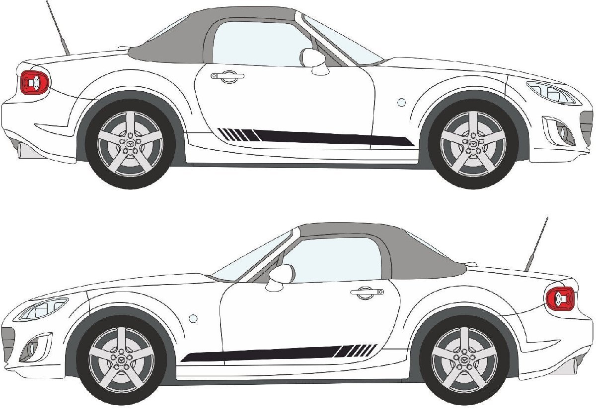 カスタム グラフィック デカール ステッカー 車体用 / マツダ ロードスター Roadster / サイド ストライプス 005_画像3