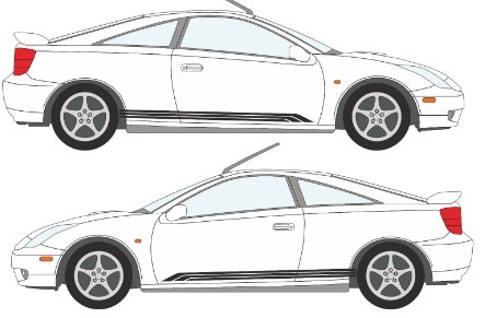 カスタム グラフィック デカール ステッカー 車体用 / Toyota CELICA トヨタ セリカ / サイド ストライプス 001_画像2