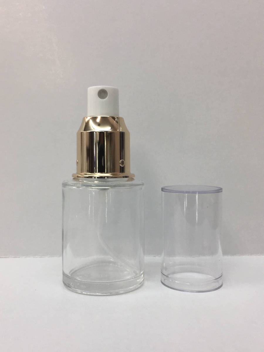 新品　特価　透明瓶　金冠　スプレー　容器 ３０ml　アロマ　コスメ　ルームフレグランス　フローラルウォーター　詰替_画像2