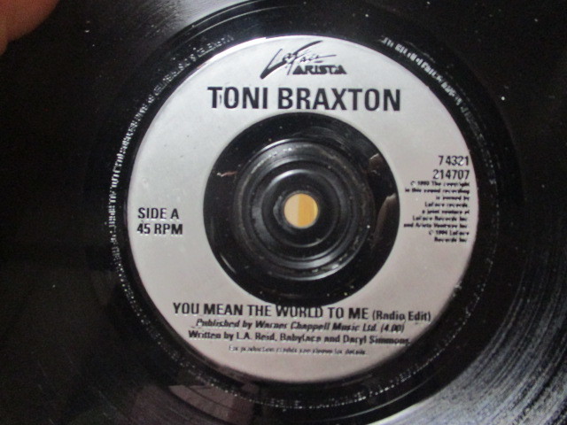 TONY BRAXTON トニー・ブラクストン YOU MEAN THE WORLD TO ME あなたがすべて c/w SEVEN WHOLE DAYS Live 愛の一週間 英 EP PS付き _画像4