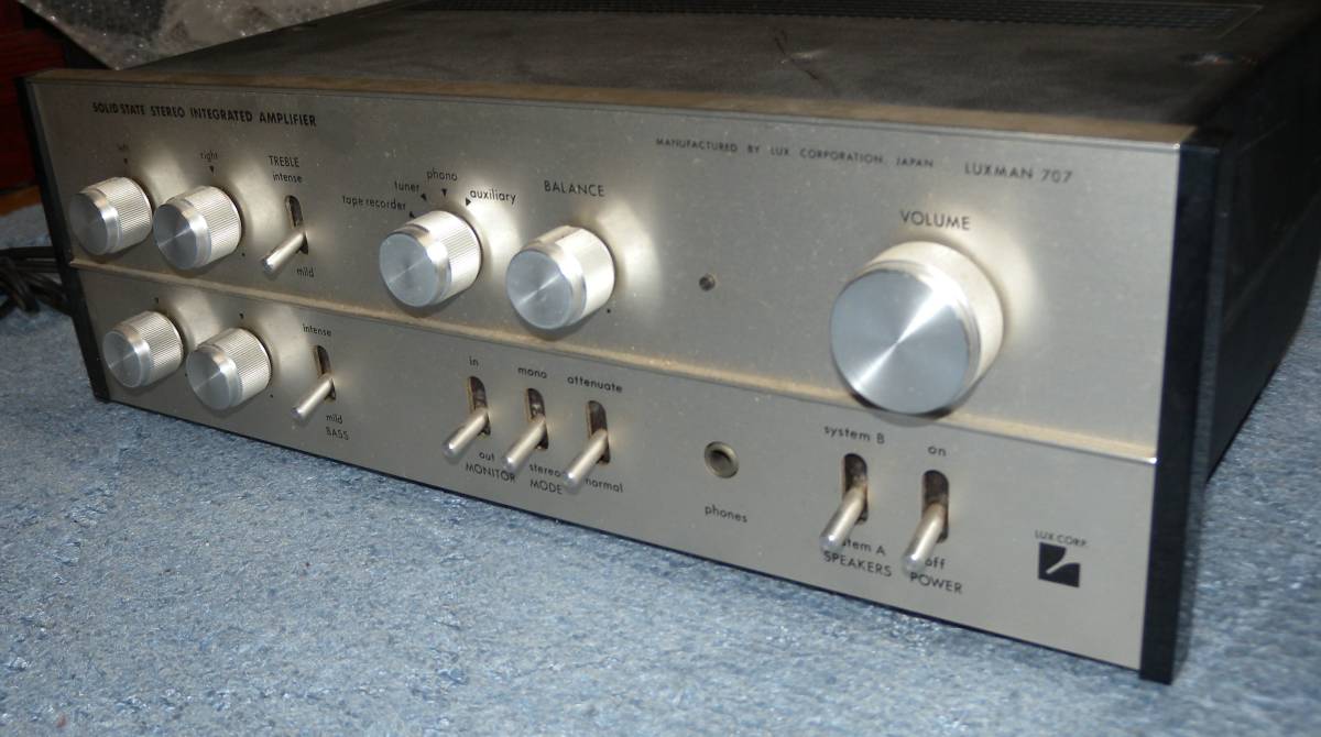 必見!フルレストア!極上完動美品!LUXMANプリメインアンプSQ-707