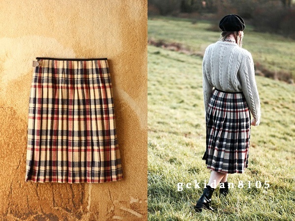 MARGARET HOWELL マーガレットハウエル GLENISLA KILTS社製 タータンチェック キルトスカート スコットランド製 MHL.  新品同様