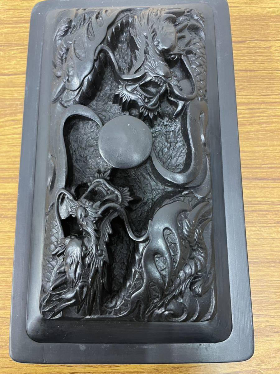 国内発送 硯、書道、龍の硯(硯、すずり、スズリ )骨董品、書道具作品