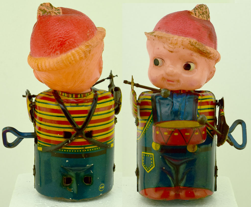 ホットセール 口コミ ◎美◎☆50S☆マルサン製☆セルロイド+ブリキ☆可愛い☆ドラマー 人間
