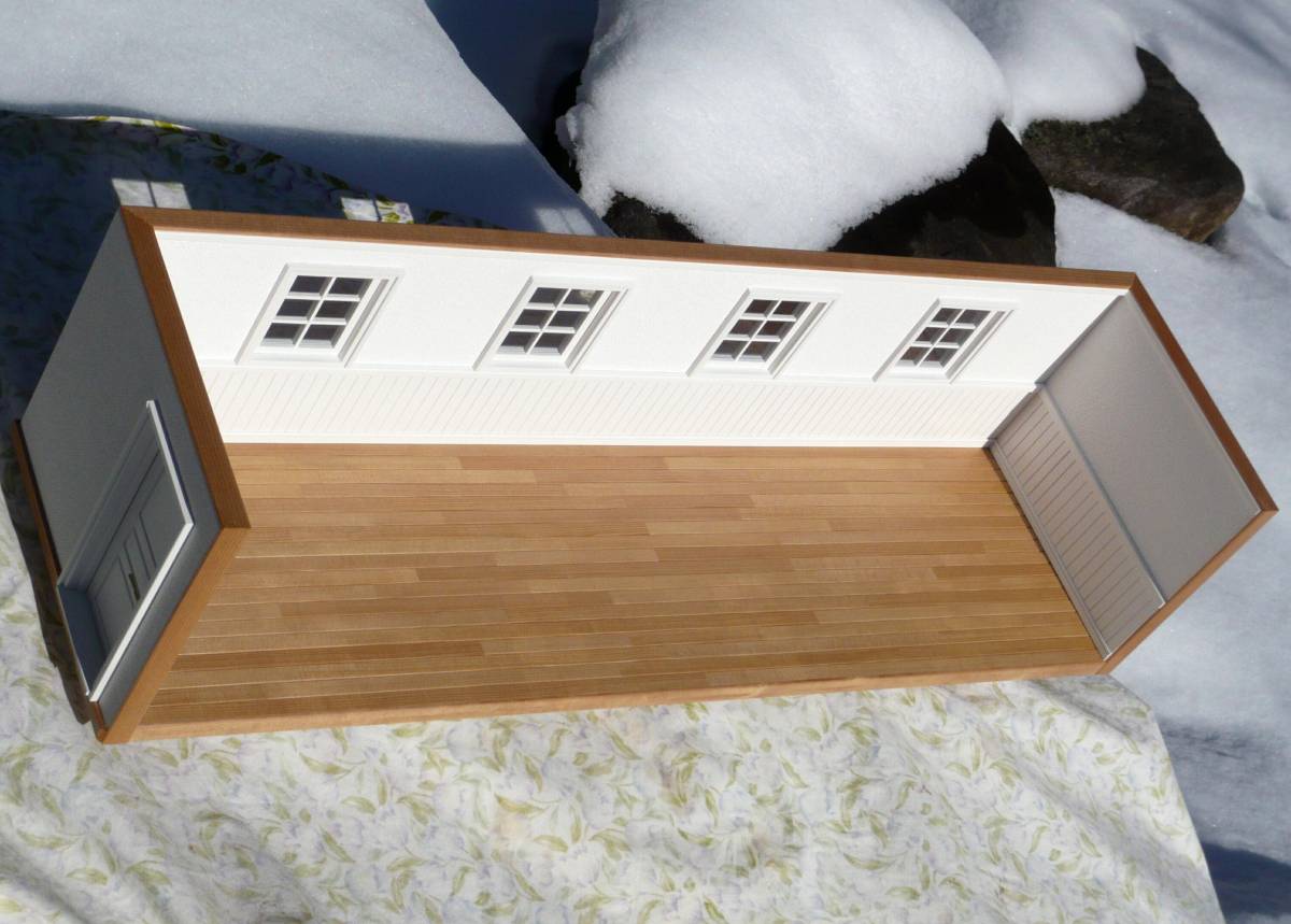 □ドールハウス□12分の1 建具の無い部屋(白色壁紙/白色)生地 □ドールハウス□12分の1 建具の無い部屋(白色壁紙/白色)生地