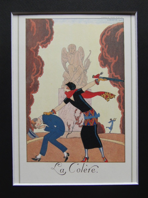 ジョルジュ・バルビエ、希少画集画・特殊紙、新品高級額装付 ジョルジュ・バルビエ、希少画集画・特殊紙、新品高級額装付