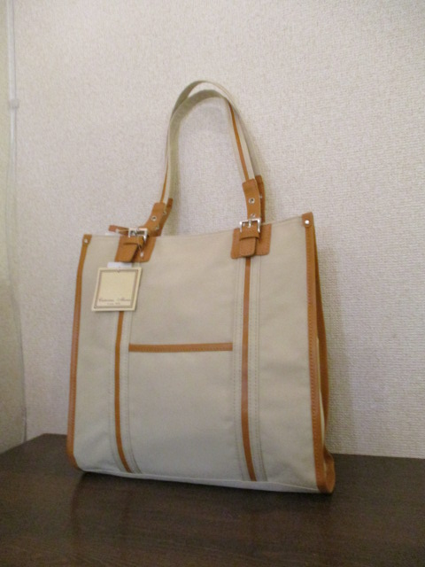 Caterina Maria ベージュ×茶　トートバッグ（USED）12518