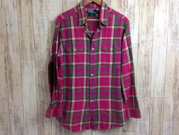 良品・ラルフローレン 両胸ポケットチェックシャツ LLサイズ_画像1
