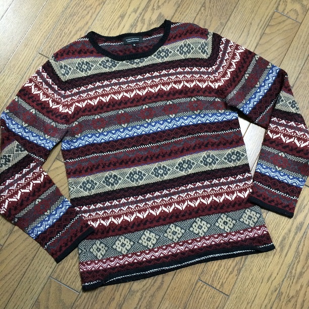 美品NANO UNIVERSE 総柄ニット　ナノユニバース