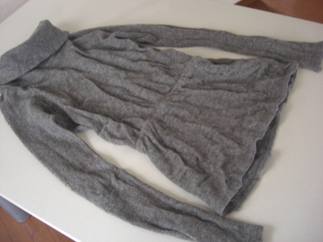 美品アンシャントマン ミックスニットチュニックグレイ38_画像1